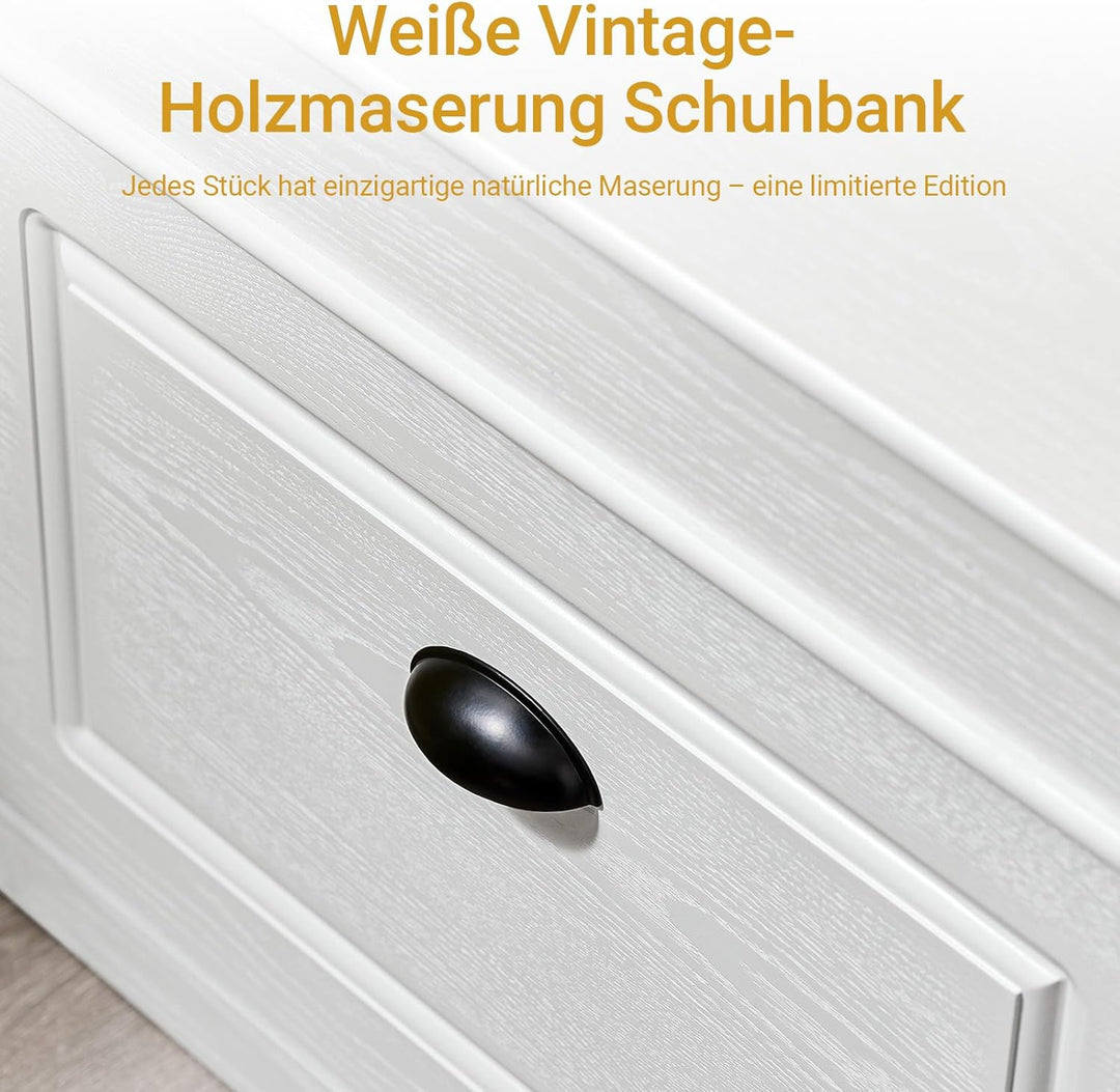 SoBuy Schuhbank mit Sitzkissen Stauraum Schuhschrank Schuhregal schmal platzsparende Sitzbank mit St