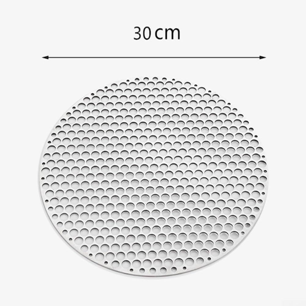 Runder Edelstahl-Grillrost, rundes Grillnetz, Drahtgeflecht, Gestell für Outdoor-Camping, Kochgeschi