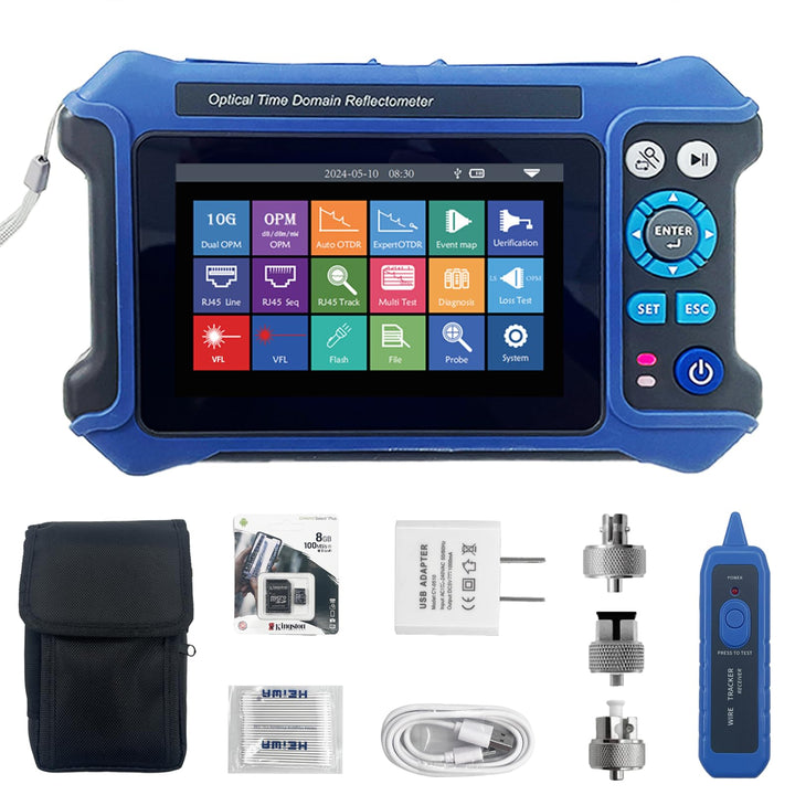 16-in-1 OTDR Optical Fiber Tester 1310/1550nm, 11cm Touchscreen und Event Map OLT (Optical Loss Test