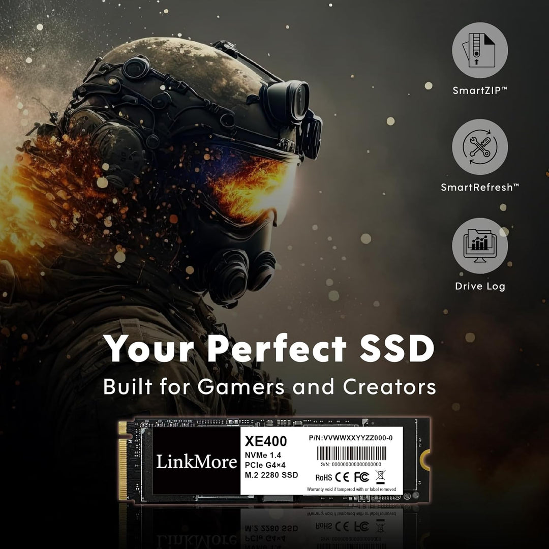 LinkMore XE400 2TB M.2 2280 PCIe Gen4 NVMe 1.4 interne SSD, Solid State Drive, bis zu 4650 MB/s für