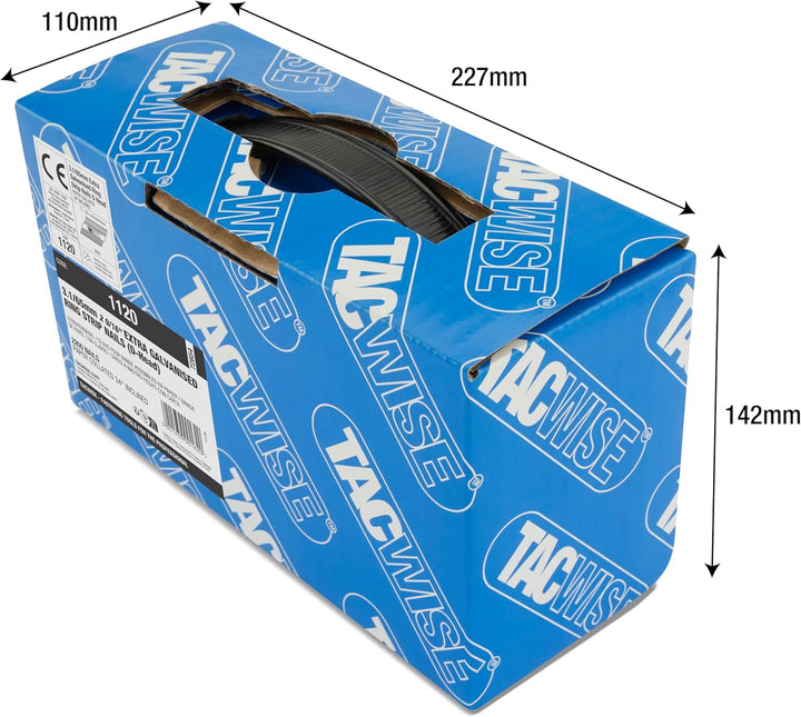 TACWISE 1120 Extra verzinkte Rahmennägel, 3,1/65 mm, D-Kopf, Ringschaft, 34°-Neigung, papiergebunden