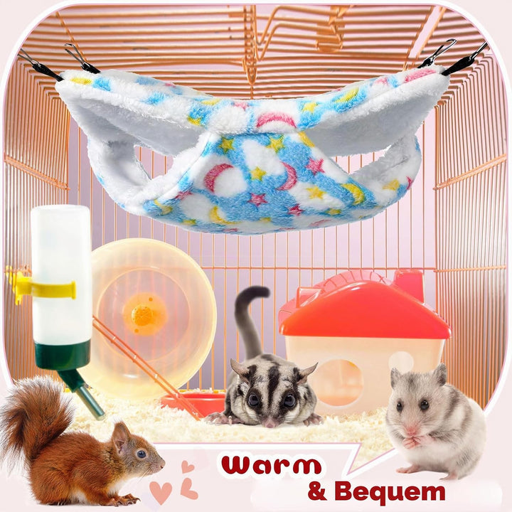 4 Stück Meerschweinchen Hängematten für Ratten Frettchen Hängematte für Kleintier Weich Warmes Fleec