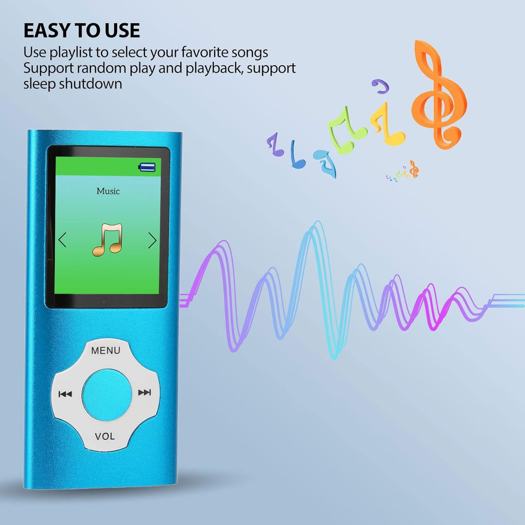 MP3-Player Unterstützt 64G TF-Karte, Tragbarer HiFi-Musikplayer mit Diktiergerät, UKW-Radio, Fotobet