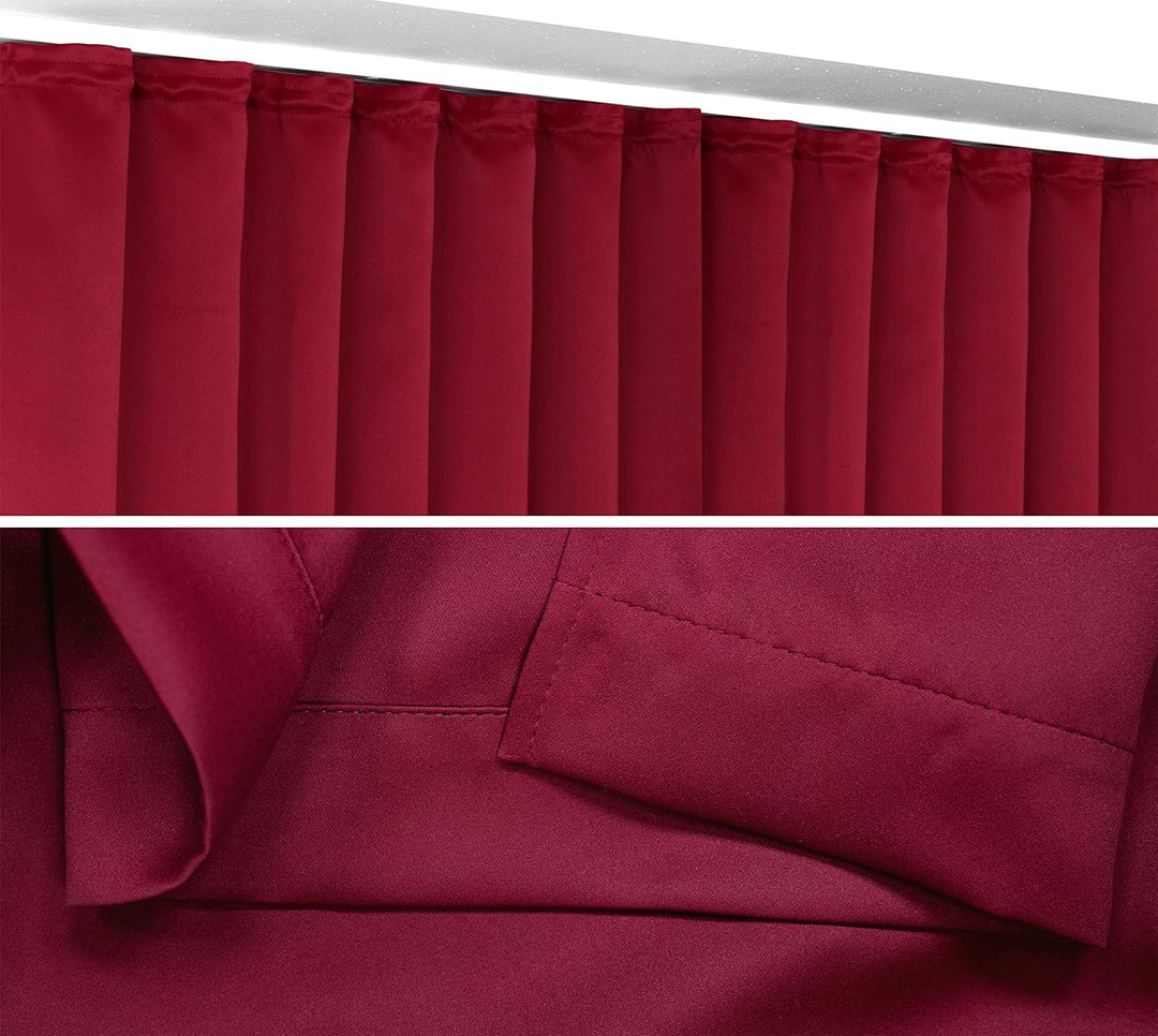 BEAUTEX 2er Set Kräuselband Verdunkelungsvorhang mit U-Band, Gardinen abdunkelnd und Blickdicht (B=1