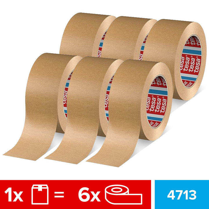 tesa 6400 Packband Handabroller COMFORT & tesapack 4713 Paketband im 6er Pack Bundle mit Paketband,