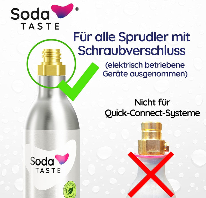 SodaTASTE CO2-Kaufzylinder (Reservezylinder) für Wassersprudler, mit natürlichem Limetten-Aroma, ohn