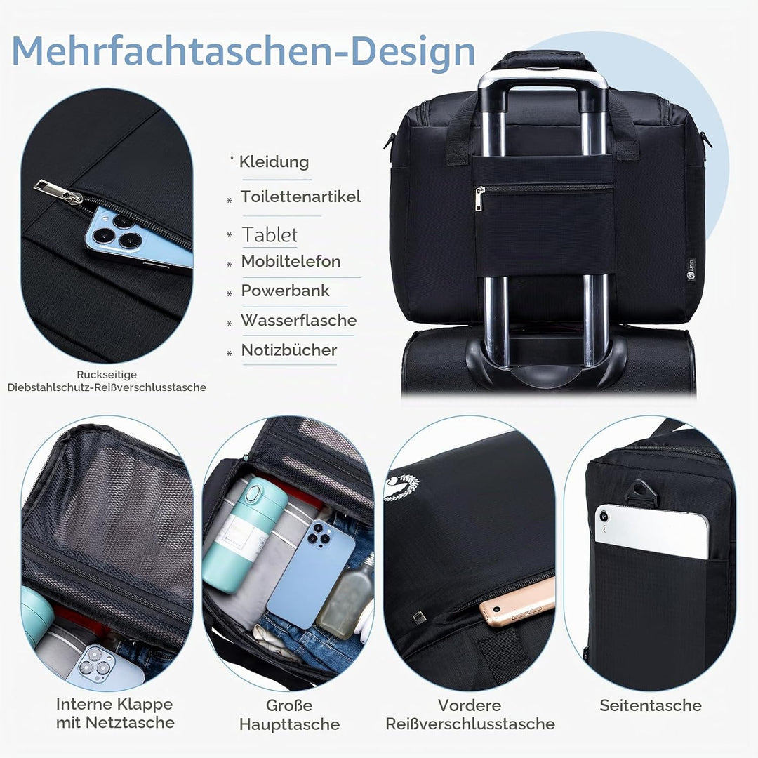 YOODI 40x30x20 Wizz Air Vueling Faltbare Reisetasche Handgepäck Flugzeug Wasserdicht Leicht 25L Hand