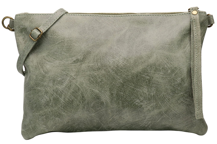SH Leder Echtleder Umhängetasche Clutch im vintage look mittelgross Tasche Abendtasche 33x22cm Clara