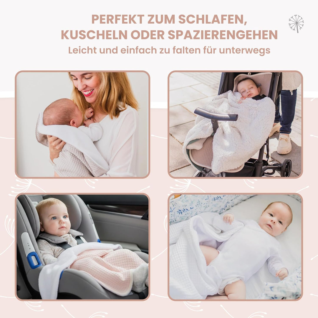 MIMUSELINA Babydecke Baumwolle 90x70 cm | Babydecke Winter und Herbst | Baby Decke neugeborenen Warm