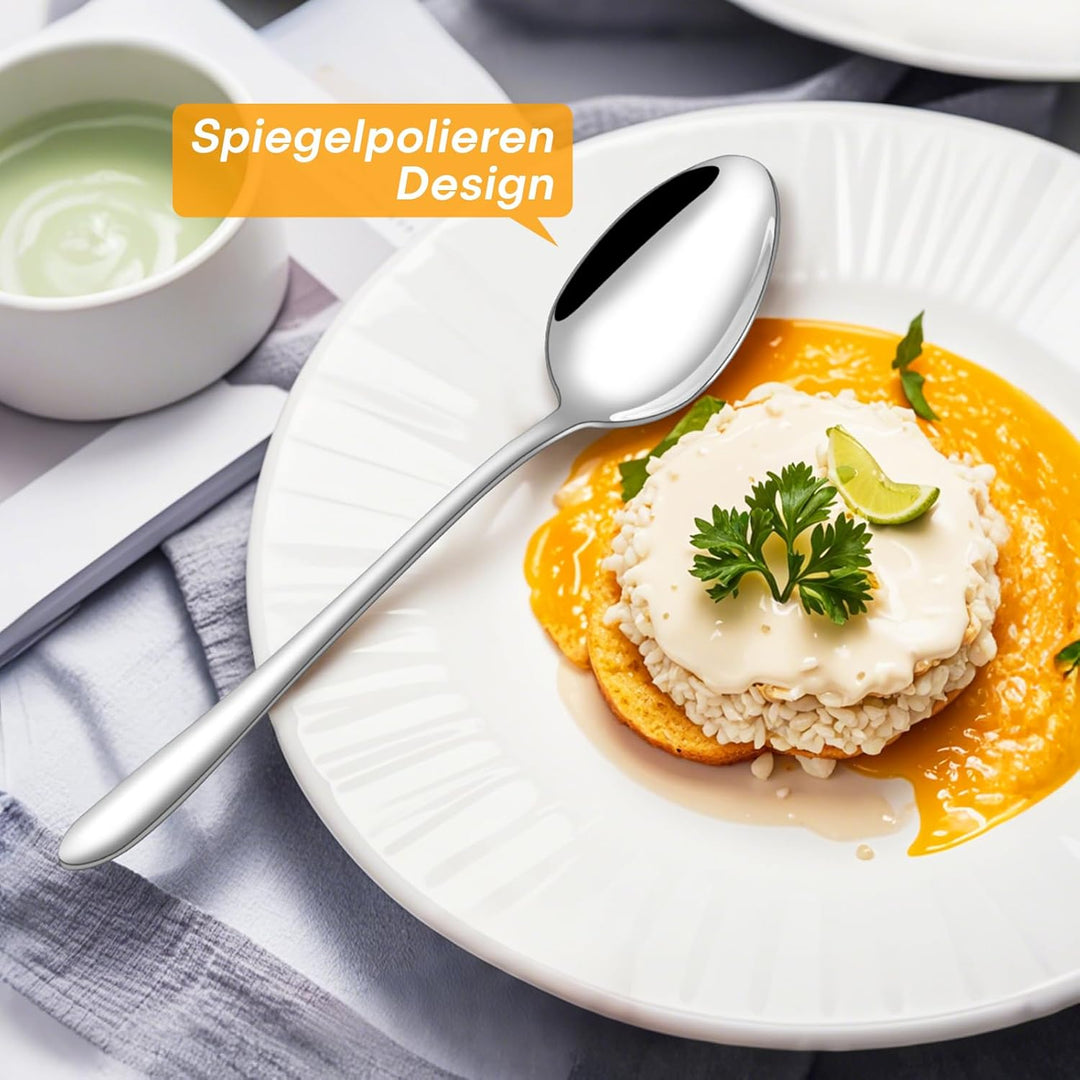 HONKKU Besteck Set, 60 Teilig Edelstahl Besteckset für 12 Personen, Essbesteck Set mit Abendessen Me