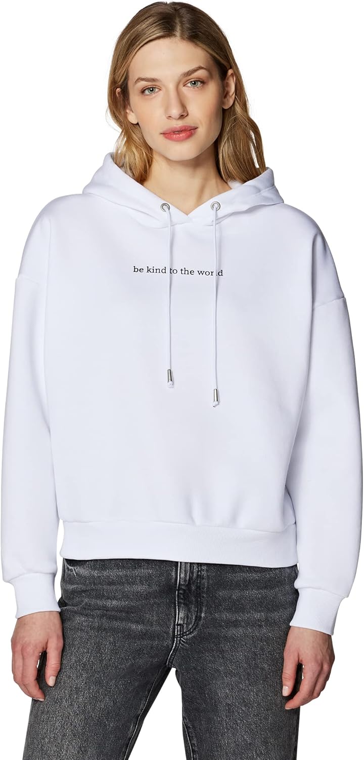 Mavi Damen Be Kind to The World Printed Sweatshirt XL Weiss, XL Wei&#xDF;