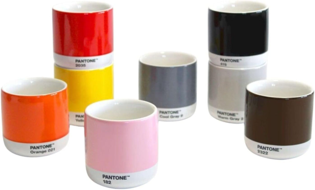 Pantone doppelwandiger Porzellan-Thermobecher Cortado, ohne Henkel, 190ml, Orange 021