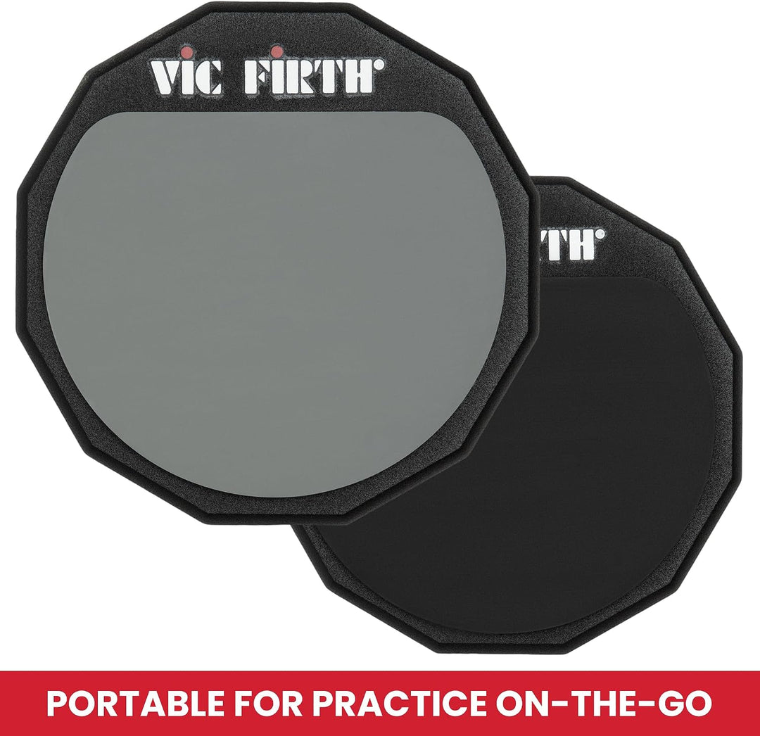 Vic Firth Double Sided Practice Pad - 6 inch 6" Double Side Single, 6" Double Side Single