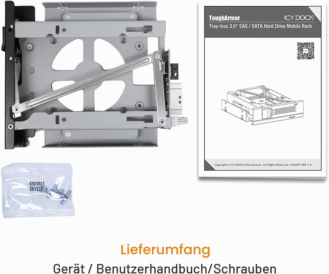 ICY DOCK TurboSwap MB171SP-1B - SATA/SAS Hot Swap Wechselrahmen für 3,5 Zoll (8,9cm) Festplatte komp