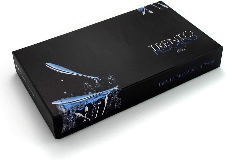 Franquihogar Trento 14-teilig Fischbesteckset aus Edelstahl. Geschenkverpackung