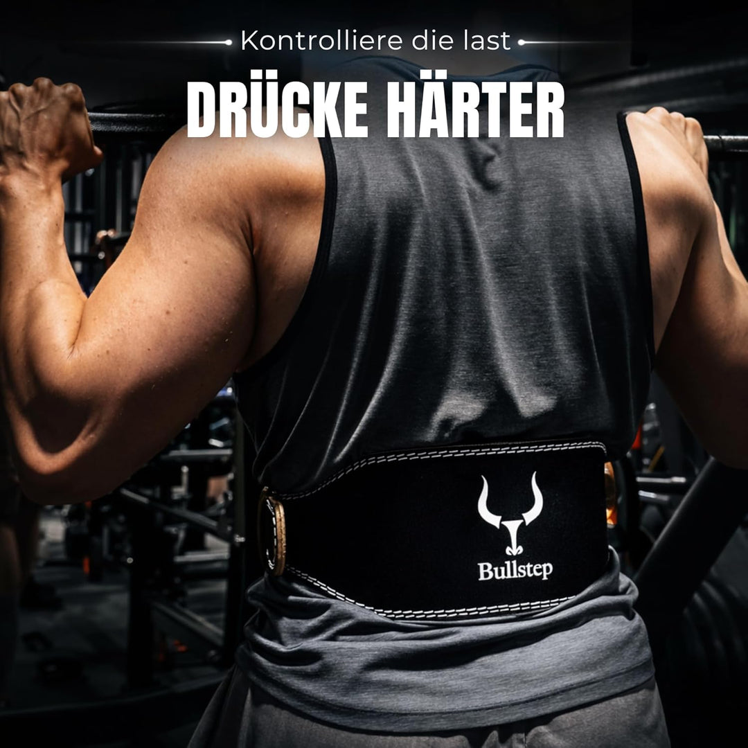 Bullstep Gewichthebergürtel Herren Und Damen, Lifting Belt 100% Rindsleder, Gym Gürtel Mit Schnalle
