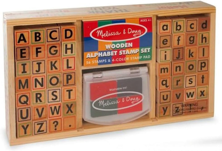 Alphabets: Wooden Stamp Set + FREE Melissa & Doug Scratch Art Mini-Pad Bundle [35576]
