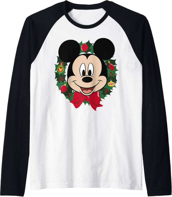 Disney Mickey And Friends Weihnachten Mickey Wreath Raglan