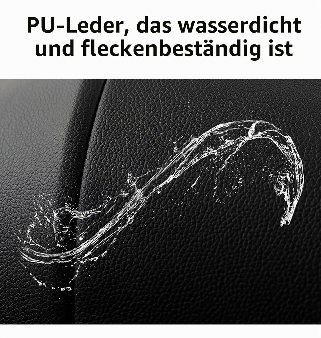 Reenborn PU-Leder Kinderwagen 3 in 1, Buggy mit Ein-Klick-Faltdesign, Kinderwagen mit Zwei Umkehrbar