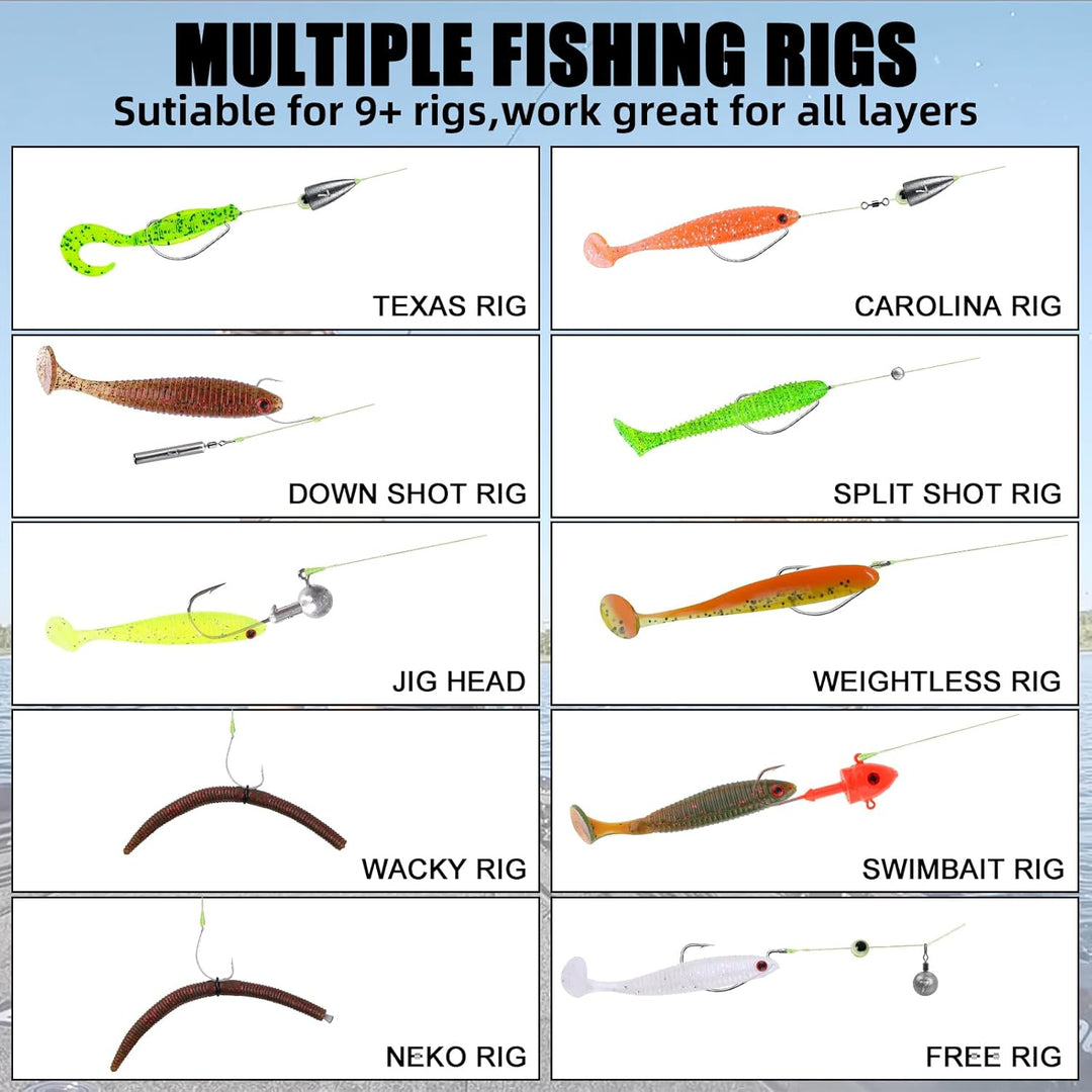 Leeko 198 Pcs Angelzubehör-Kit, Angeln Zubehör Tackle Box mit Tackle enthalten, Angelhaken, Angeln G