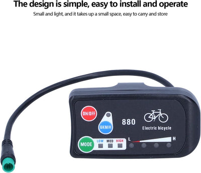 Ejoyous Elektrisches Fahrrad Display, wasserdichte LED Elektrofahrrad Display für KT-LED880 Display