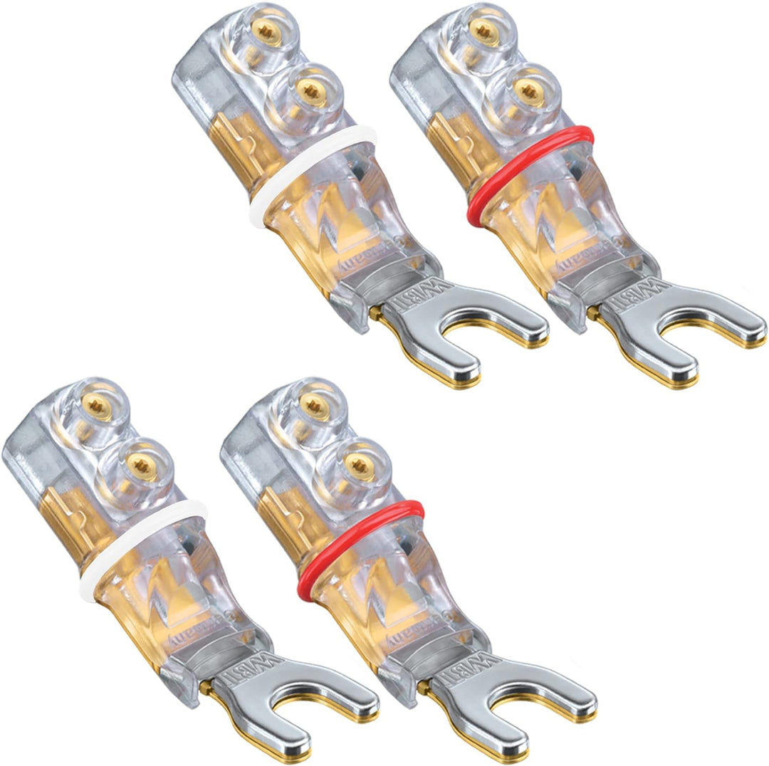 WBT-0661 CU Kabelschuhe Lautsprecher Anschluss, reines Kupfer Version, 6 mm Gabel Grösse. 4 Stück (2