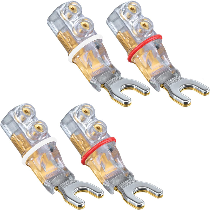 WBT-0661 CU Kabelschuhe Lautsprecher Anschluss, reines Kupfer Version, 6 mm Gabel Grösse. 4 Stück (2