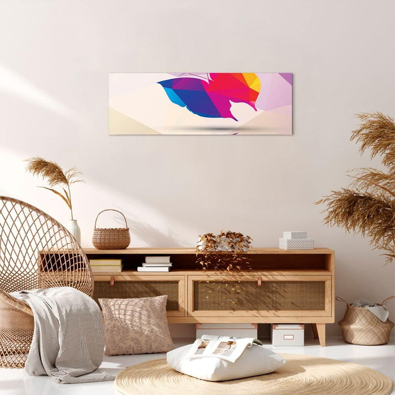 Panorama Bilder auf Leinwand Schmetterling Illustration Grafik Leinwandbild 90x30cm Wandbilder Dekor