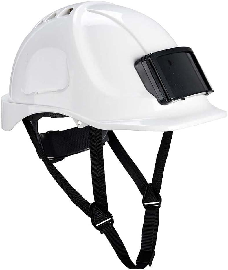 Portwest PB55WHR PB55 Endurance white vented safety helmet with visitor badge holder, Unique 30 x 20