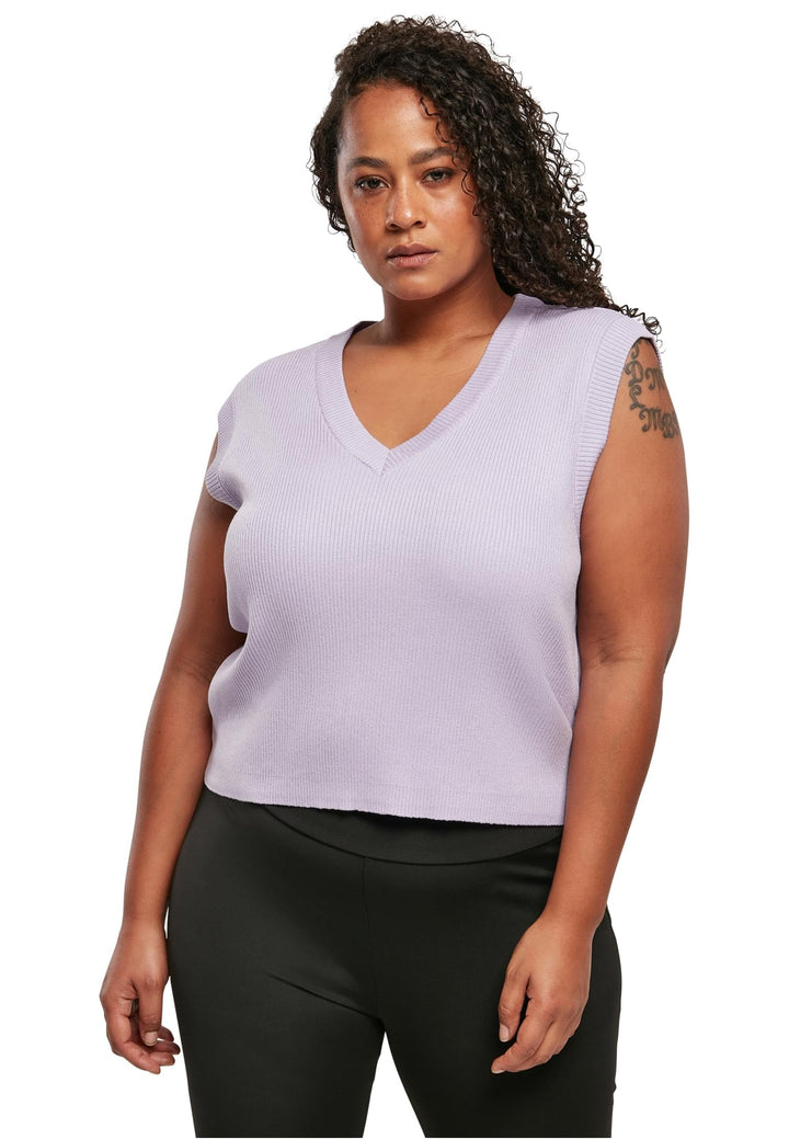 Urban Classics Damen Ladies Short Knittd Slip On S Lilac, S Lilac