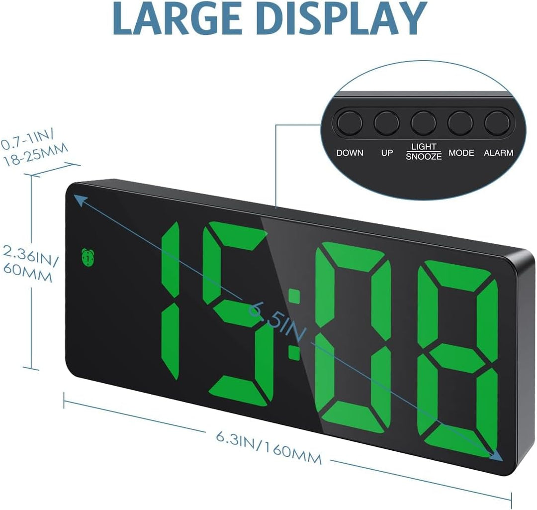 Digitale Wecker, LED Uhr, Tischuhr mit Temperaturanzeige, Reisewecker, einstellbare Helligkeit, 12/2