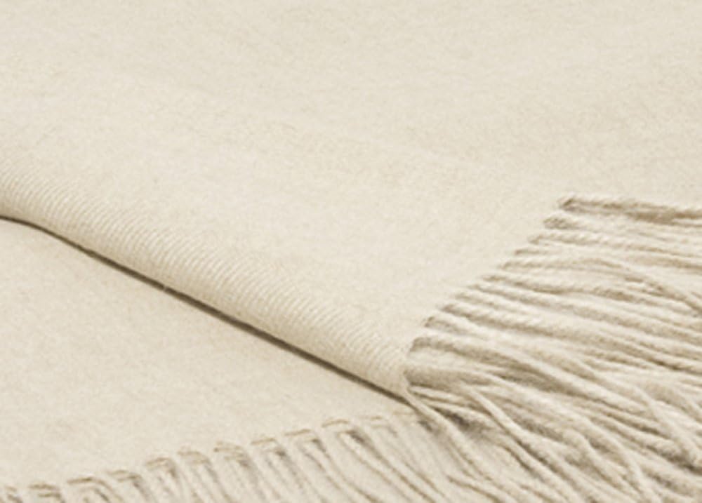 Inwool Baby Alpaka Wolldecke Plaid Überwurf 130x180cm - Kollektion Royal - Beige