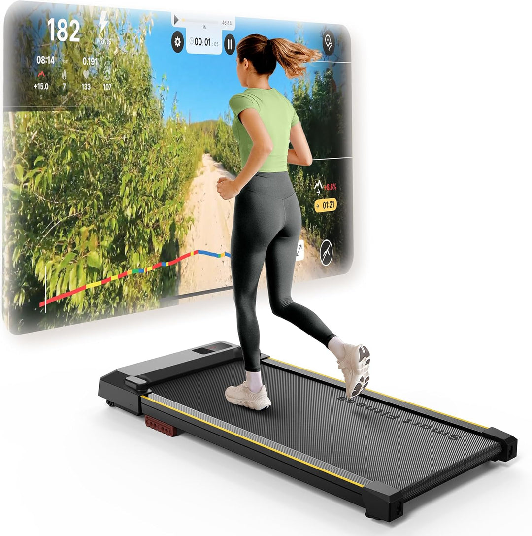 Laufband mit APP, Smart Walking pad mit Doppelter Stossdämpfung, Ultra Schlanker Laufband Schreibtis