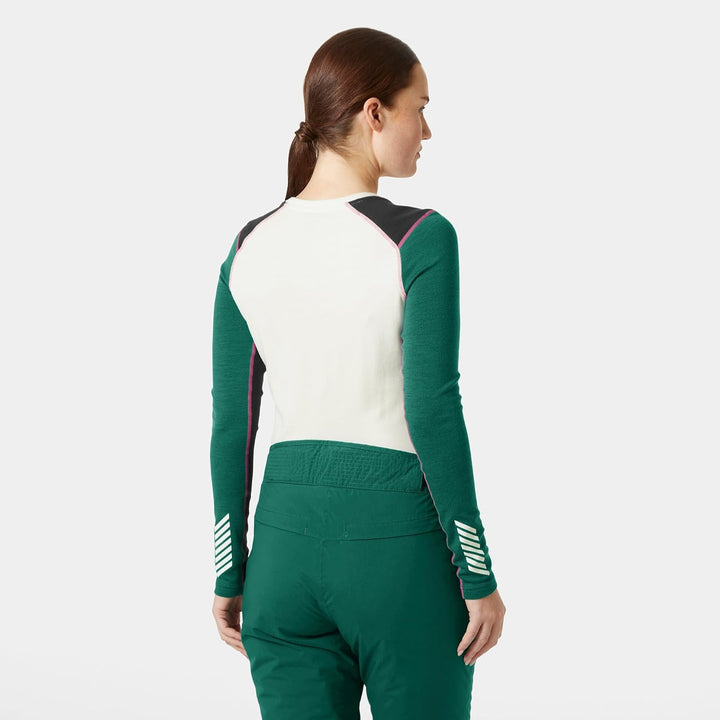 Helly Hansen Damen Lifa Merino Midweight Crew Funktionsshirt XS 439 Emerald, XS 439 Emerald