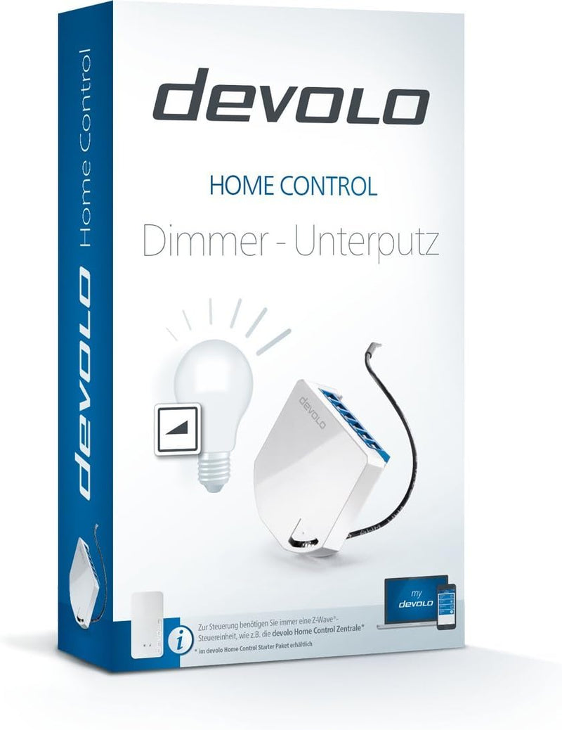 devolo Smart Home, Home Control Dimmer Unterputz, Z-Wave Dimmer Schalter, Lichtschalter Unterputz, H