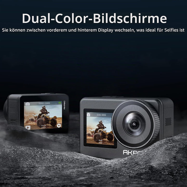 AKASO Brave 7 Action Cam 4K30FPS mit 256GB U3 microSDXC Speicherkarte 20MP WiFi Unterwasserkamera IP