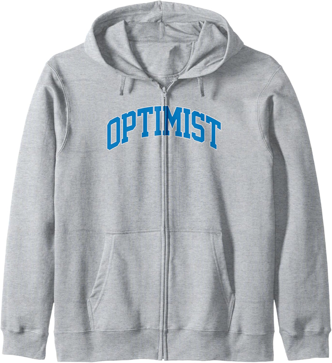 Optimist, Bold Blue Collegiate Text Kapuzenjacke
