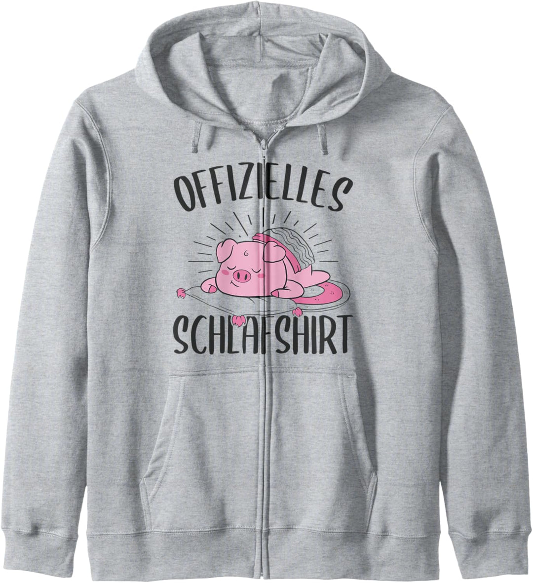 Offizielles Schlafshirt Schwein Schlafanzug Schweine Kapuzenjacke