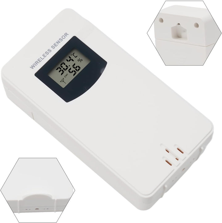 Kabelloser Fernsensor für FanJu 3378 Wetterstation, kabelloser Aussensensor Innensender, 60 Meter Üb