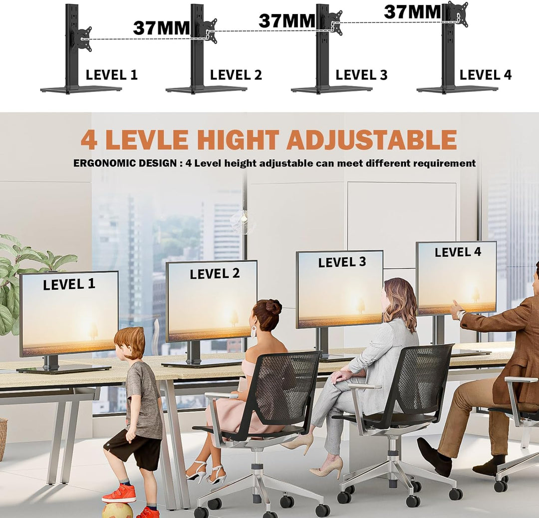 Hemudu Monitor Ständer Tischständer für 13 Zoll-32 Zoll Monitore, schwenkbar, neigbar, rotierbar, hö