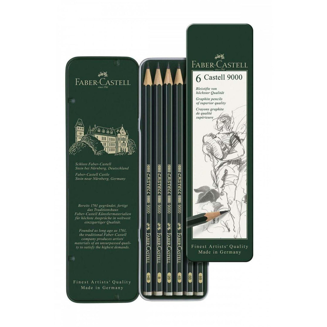 Bleistift Faber Castell 9000 Bliktui A 6 Stücke