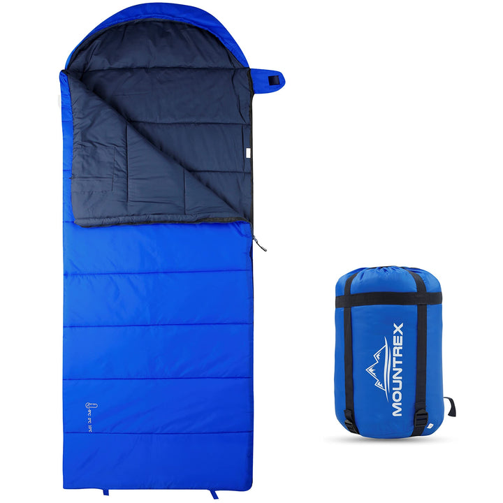 MOUNTREX Schlafsack -5°C / 10°C - Camping & Outdoor - Deckenschlafsack (205 x 75cm) - 3 Jahreszeiten