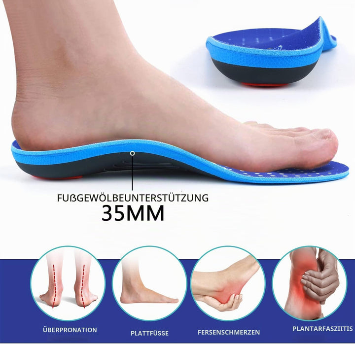 Orthopädische Einlegesohlen, Plantar fasziitis Einlegesohle, Plattfuss Einlegen, Metatarsalgie, Fers