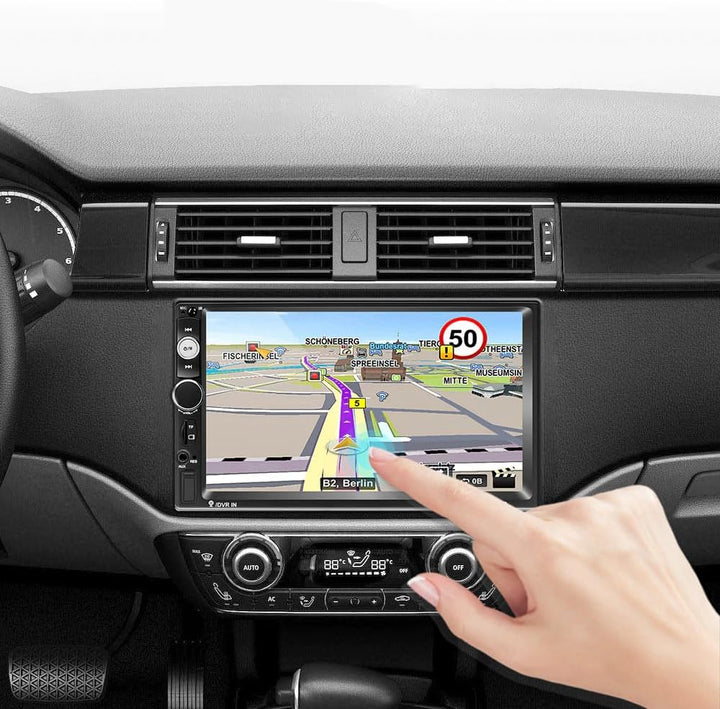 Retoo Autoradio mit Bluetooth USB Touchscreen, 7 Zoll Touch Display, 2DIN Media Receiver, Helligkeit