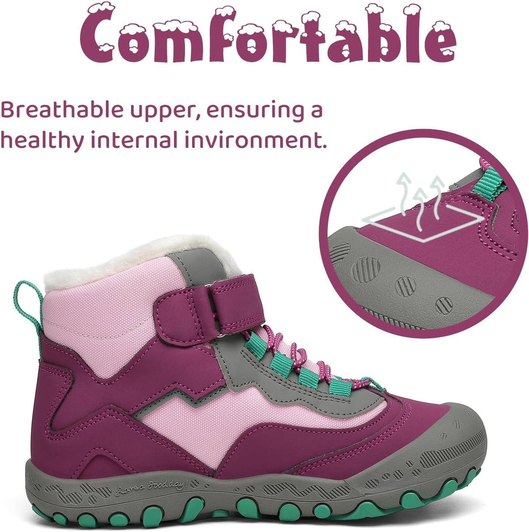 Mishansha Kinder Winterschuhe Warm Gefüttert Winterstiefel Jungen Mädchen Schneestiefel Outdoor ruts