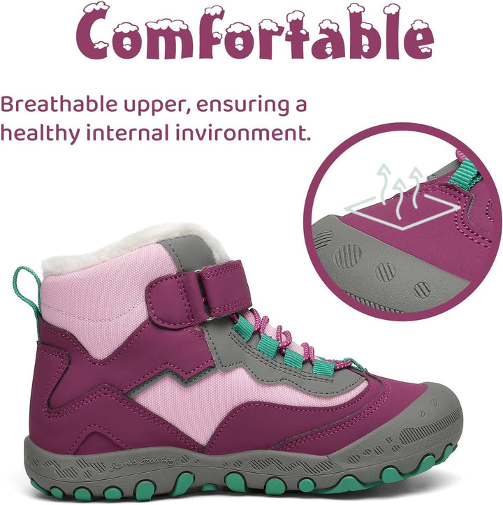 Mishansha Kinder Winterschuhe Warm Gefüttert Winterstiefel Jungen Mädchen Schneestiefel Outdoor ruts