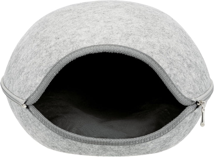 Trixie 36316 Kuschelhöhle Luna, Filz, 40 × 24 × 46 cm, hellgrau