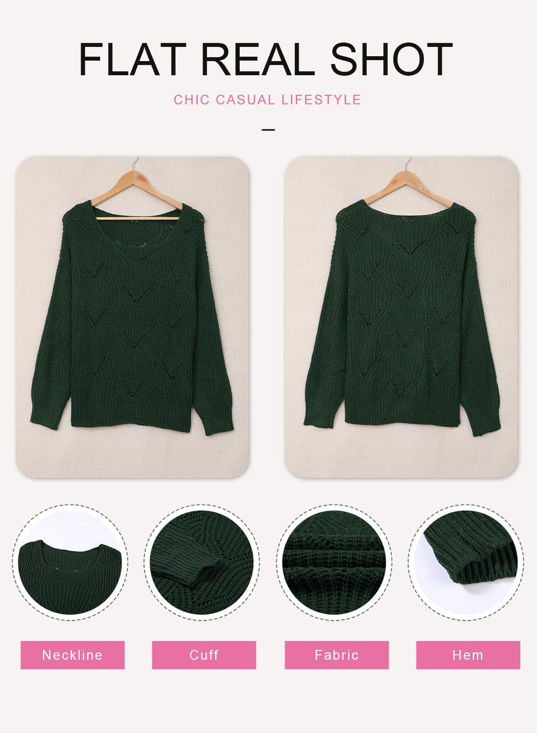 Dokotoo Damen Strickpullover Elegant Rundhals Pullover Herbst Winter Einfarbiger Pulli Oberteil Swea