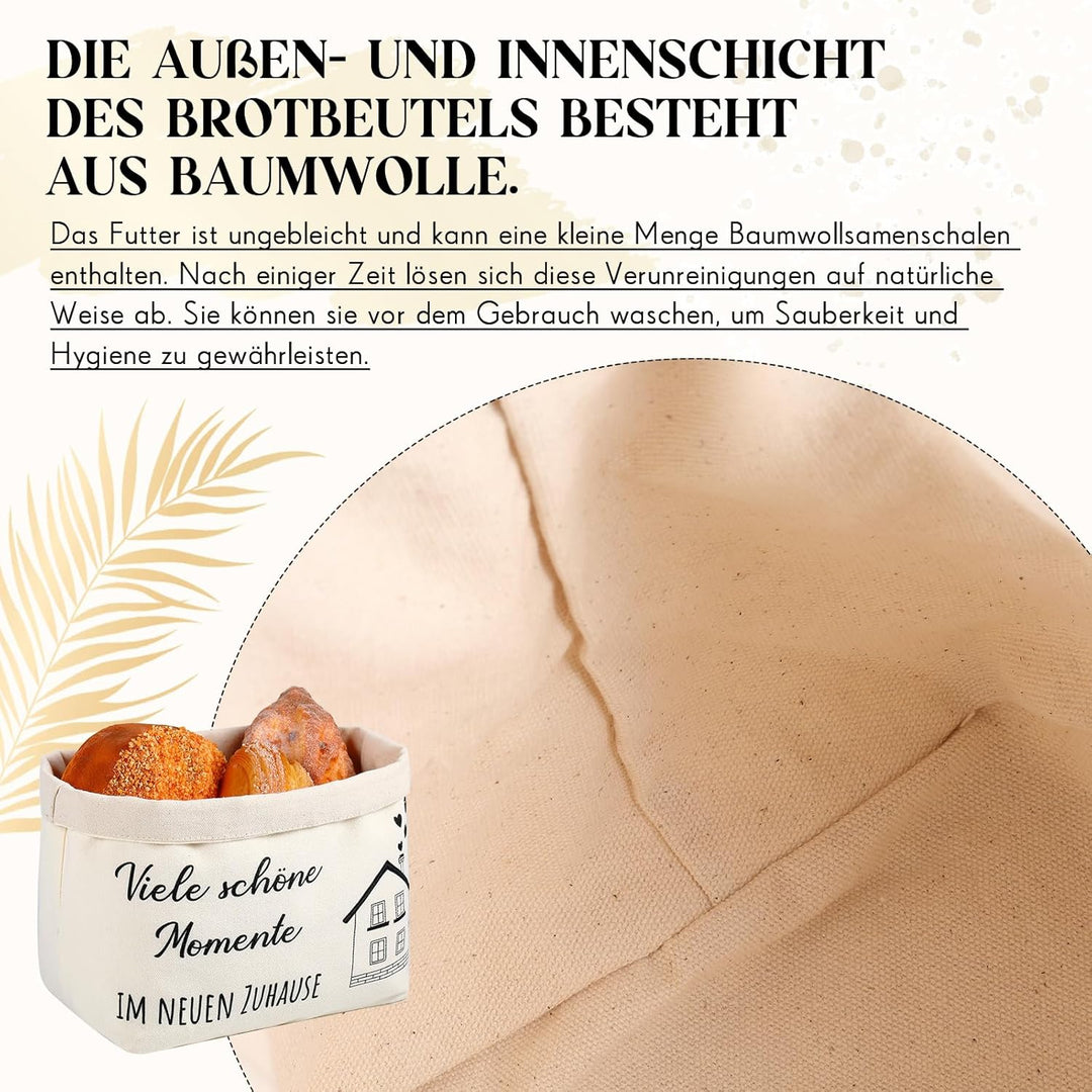 Sinmoe Einweihungsgeschenk Holz Schneidebrett Stoff Brotkorb Einzugsgeschenke Baumwolle Küchentuch N