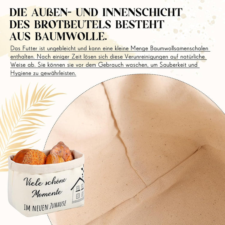 Sinmoe Einweihungsgeschenk Holz Schneidebrett Stoff Brotkorb Einzugsgeschenke Baumwolle Küchentuch N